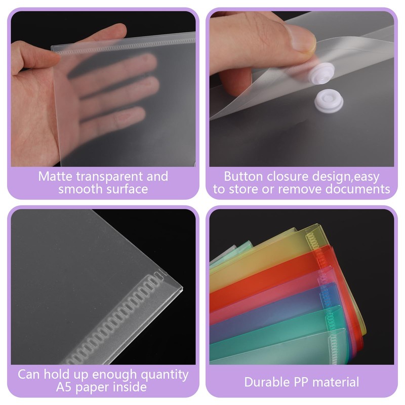SHUESS 60 Pcs Plastic Wallets A5 - A5 Plastic Wallets
