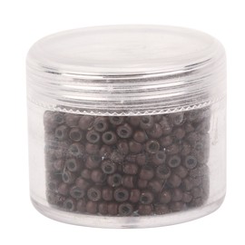 1000pcs 3mm x 2mm Silicone Micro Links Rings Beads Hair Extension ToolBrown
