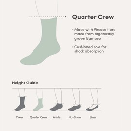 Boody Cushioned Quarter Crew Socks, Black / 34-40