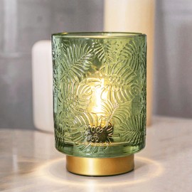 ULAROOM Small Battery Operated Lamp-Portable Cordless Table Lamps with LED Bulb for Home Decor,Wireless Leaf Battery Powered Lamp for Bedroom Living Room Dorm Decor Aesthetic (Jade Green)