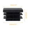 Uenhoy 30 Pcs 1-1/4" Square Plastic Plugs Insert End Caps