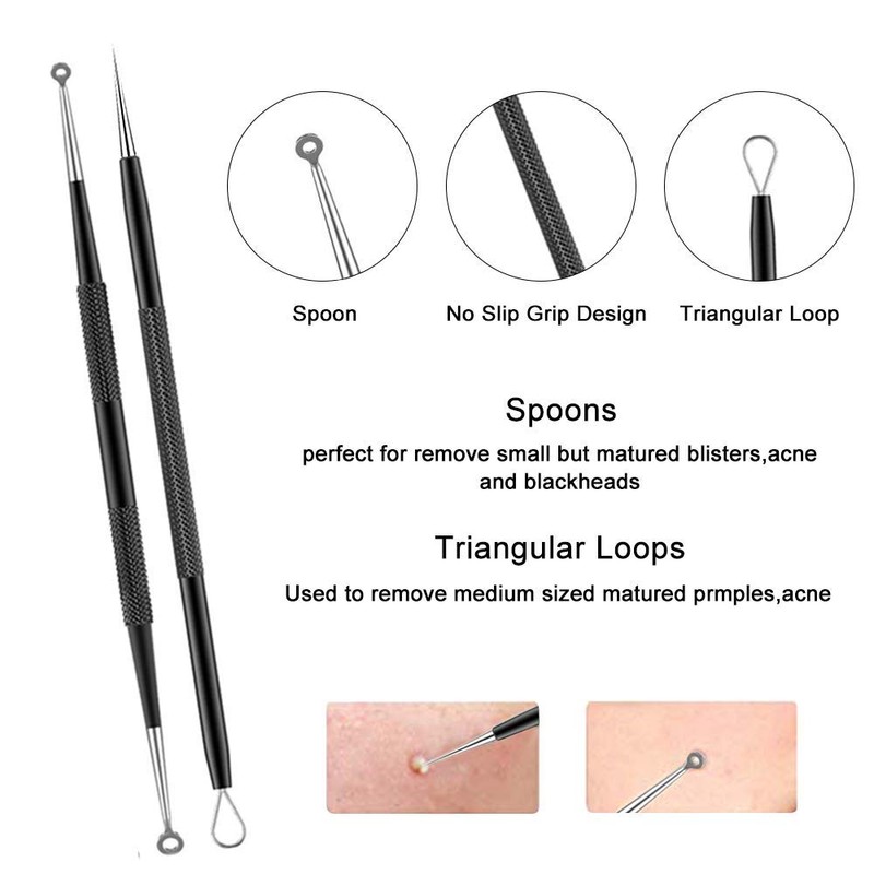 pimple popper tool- NOBLEDUCHESS 10 Pcs Professional Pimple Comedone Extractor