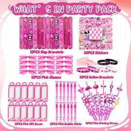 CHSLtmxq CHSLtmxq 122 Pcs Pink Party Favors Pink Toy Gift Goodie Bag Stuffer Filler Makeup Party Decorations,Princess Theme Birthday Party Favors Decorations. ?