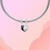 LUXILLA Couple Cat Charm 925 Sterling Silver Fits Bracelets Necklace