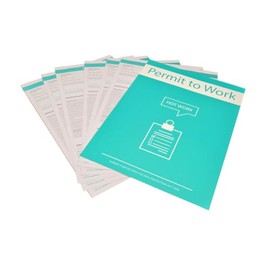 Hot Work Permit To Work Forms 3 Parts - Original/2 Carbon Copies Card Backing for Seperating Pack Of 10