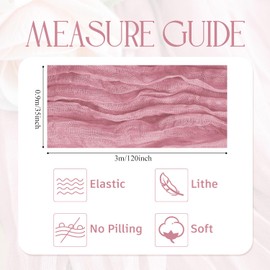 Wokceer Cheesecloth Table Runner Pink 10FT Boho Gauze Cheese Cloth Table Runner for Party Long Rustic Sheer Table Runners for Baby Bridal Shower Wedding Easter Table Decor