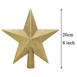 Aneco - Decoración para árbol de Navidad con purpurina a prueba de roturas, decoración para árbol de Navidad o decoración del hogar (dorado, 8 pulgadas)