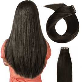 Beyond Your Thought Clip-In Real Hair Extensions, 100% Remy Real Hair for Hair Extensions, Real Hair, Straight Hairpieces for Full Head, #2B, 35 cm, 130 g / 10 Pieces
