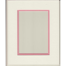 16x20 White & Bubble Gum Pink Double Picture Mat, Bevel Cut for 11x14 Picture or Photo