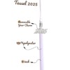 UIALECG Graduation Single Color Tassel with Date Drop 2025(White Tassel,Silver