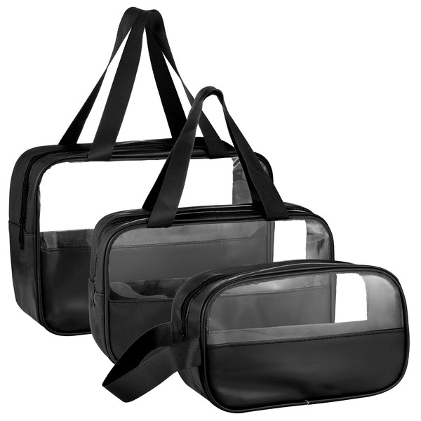 3 Pack Large Travel Toiletry Bags, Clear Travel Makeup Bag,