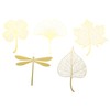 OHPHCALL 5Pcs Intricate Leaf Design Metal Bookmarks Hollow Brass Bookmarks
