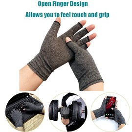 Angzhili 2 Pairs Arthritis Gloves,Half Finger Anti-Slip Arthritis Compression Gloves Provide Wrist Support and Warmth,Relieve Pain from Rheumatoid Arthritis,Osteoarthritis,Carpal Tunnel (M)