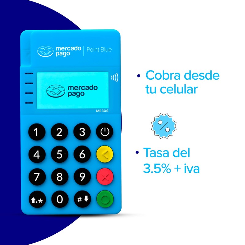 MERCADO PAGO POINT Blue, Terminal para Tarjetas con Conexión Bluetooth