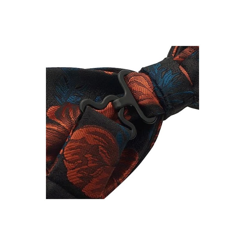 Bowties.jp bd610 Brown Orange Flower Botanical Pattern Bow Tie Bowtie