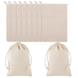 Pack of 10 Jute Bags, Fabric Bags for Painting, Small Bags for Filling, Linen Bag, Fabric Bag, Gift Bag Can Be Used for Weddings, Birthdays, Gifts, Christmas