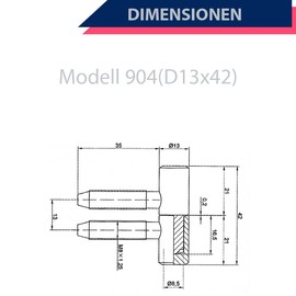 Door Hinges Inner Door APECS Frame Hinges on Galvanised Steel 2 Piece Drill Hinges for Rebated Doors Band Size Diameter 13 mm Load Capacity up to 20 kg Set of 2 Door Hinges Room Door Wooden Doors