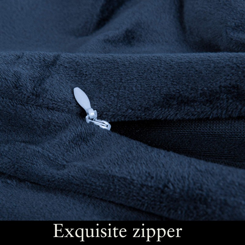 FLXXIE 2 Pack King Zipped Velvet Pillowcases, Soft and Cozy