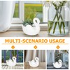 Yardwe Lovely Swan Ceramic Flowerpot with Drain Hole, White Porcelain