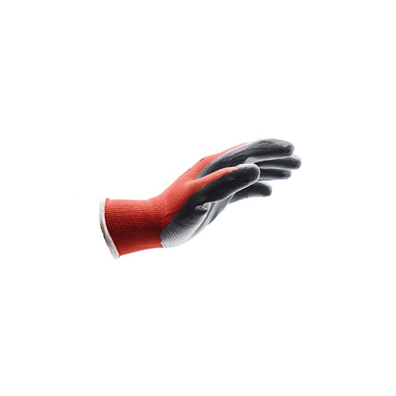 12 Pairs Red Black Nitrile Coated Nylon Safety Builders Work