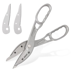 HURRICANE 12 Inch Aluminum Tin Snips with Replaceable Blades. Lightweight Straight Cutting Metal Cutters for HVAC, Sheet Metal & Vinyl Siding. Aluminum Tinner Shears with Large Handles