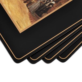 Pimpernel Tally Ho Collection Placemats | Set of 4 | Heat Resistant Mats | Cork-Backed Board | Hard Placemat Set for Dining Table | Measures 15.7” x 11.7”