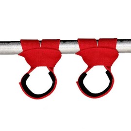 Gym Lifting Straps Barbell Deadlift Booster Belt Fitness Anti-slip Hand Wraps Wrist Straps Fitness Training Auxiliary Belt (Red, Medium)