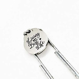 Living My Best Life Bookmark, Charm Bookmark, Paperclip Bookmark, New Year Resolutions, Planner Bookmark, New Year Gift, Girlfriend Gift