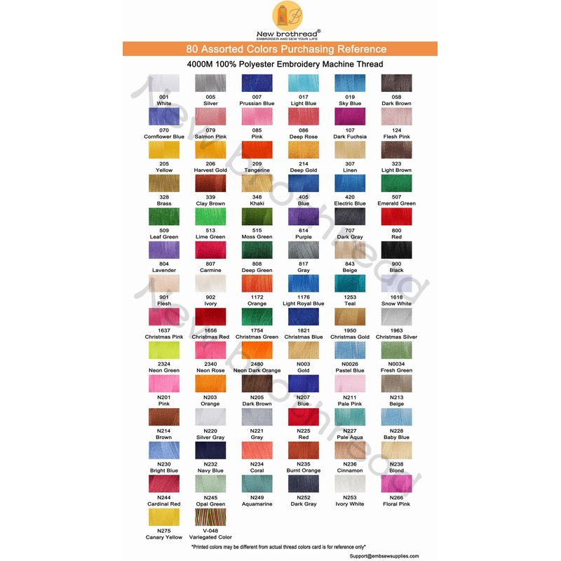 New brothread - Single Huge Spool 4000M Each Polyester Embroidery