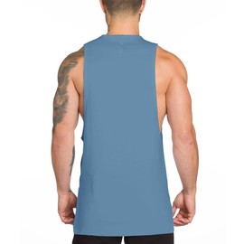 Muscle Killer Men's Muscle Cut Off Gym Workout Stringer Tank Tops Bodybuilding Fitness T-Shirts 1 Pack Cool Blue