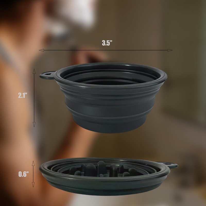 Ezcora Foldable Shaving Bowl, Silicone Shaving Soap Bowl for Shave