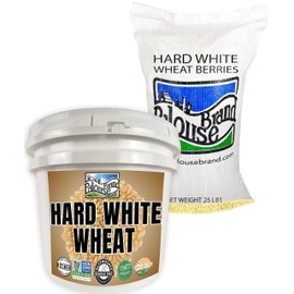 Certified Glyphosate Residue Free | Hard White Wheat Berries | 25 lb Bucket and 25 lb Poly Bag Refill | Family Farmed in Washington State | 100% Desiccant Free | Sproutable | Non-GMO Project Verified | Kosher | Poly Bag