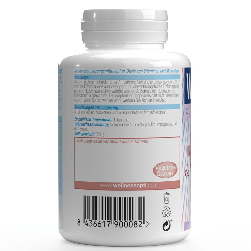 WELLNESS OPTI - Multivitamins and Minerals Complex - 250 Tablets