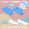 20 Pack Pen Holder Silicone,Adhesive Pen Holder for Desk,Marker Clip
