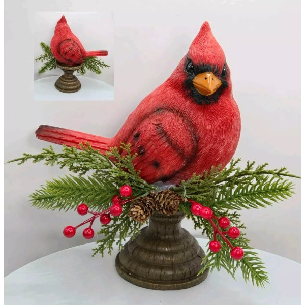 Cardinal Red Bird Holiday 8" Figurine