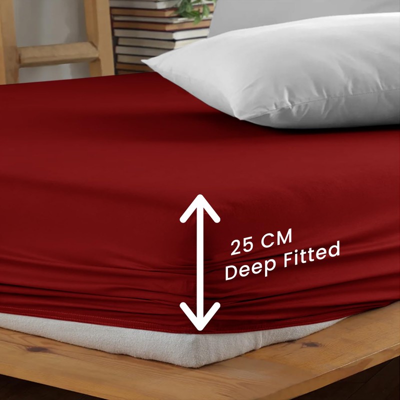 NAFAY LIVING Fitted sheet-Plain Dyed Ultra Soft Microfiber Bedding Sheet