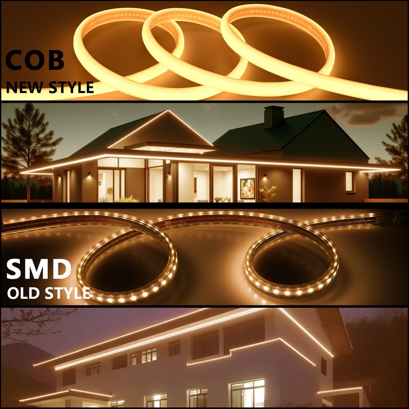BENLUN AC 110V COB LED Strip Lights Outdoor Waterproof 65.6ft,