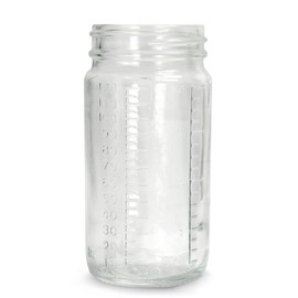 Qorpak GLA-00848 Clear Glass Graduated Medium Round Bottle Beaker with 70-400 Neck Finish, 76mm Diameter x 145mm Height, 16oz Capacity (Case of 48)