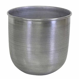 Casa Moro Oriental Flower Pot ALIKANTE M Silver 31 x 30 cm Round Aluminium with Hammered Handmade Luxury Metal Planter Boho Plant Pot Designer Flower Pot ABK103