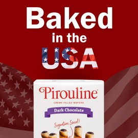 Pirouline Rolled Wafers – Dark Chocolate – Rolled Wafer Sticks, Crème Filled Wafers, Rolled Cookies for Coffee, Tea, Ice Cream, Snacks, Parties, Gifts, and More – 7oz carton 6pk