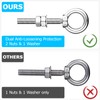 M10 Shoulder Eye Bolts 2.75"X3/8" Premium Stainless Steel with 2