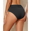 Tempt Me Women Black Mid Rise Bikini Bottoms Full Coverage