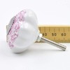 Pink Detailed Floral Pattern Ceramic Knob, Pull, Handle, for Cupboards,