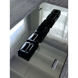 ADS 3D Bronco Glass Black On Chrome License Plate New Aluminum Universal All Models