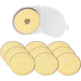 Unbranded 10 Pieces Titanium Coated Rotary Cutter Blade Set 45mm Replacement Rotary Bla...
