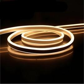 FORT LED Neon Rope Lights 32.8FT 10M 110V 120V AC Plug-in LED Strip Lights Connectable Waterproof Led Light Strip for Indoor/Outdoor Use, Warm White Neon Lights for Party Wedding Home Decoration ETL