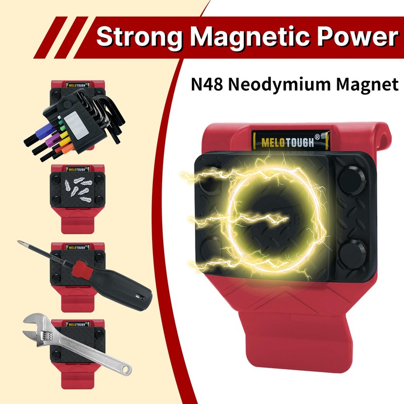 MELOTOUGH Magnetic Tool Holder, N48 Strong Magnetic Belt Clip for