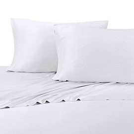 Royal Hotel Bedding Soft Hotel Cooling Sheets for Hot Sleepers, 5PC Organic Viscose Derived from Bamboo Sheets, Sheet and Pillow Cases Set - Deep Pocket (Split Cal-King - White)