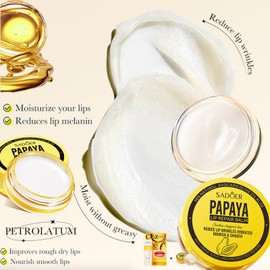 2PCS Lip Balm Set, VC Lip Mask Papaya Lip Balm Lip Care Gift Set, Brightening Moisturizing Soothing Lip Repair Moisturizer Set for Dry Peeling Cracked Lips, Christmas Make up Gift for Women Girls