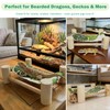 Dojomadf Wooden Bearded Dragon Cloth Bed, Reptile Hammock for Bearded